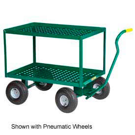 2 Shelf Wagon Truck 2LDWP-2448-10-G - 24 x 48 - 10" Rubber Wheels