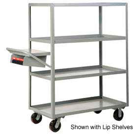 Shelf Truck w/4 Shelves & Writing Pocket, 3600 lb. Cap, 60"L x 30"W x 63"H, Gray