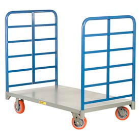 Double End Rack Platform Truck, 6" Poly Wheels, 3600 lb Capacity, 48" x 30" Deck