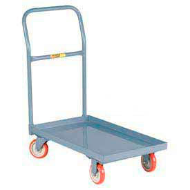 Lip Edge Steel Deck Platform Truck, 5" Poly Wheels, 1200 lb. Cap., 48" x 24" Deck