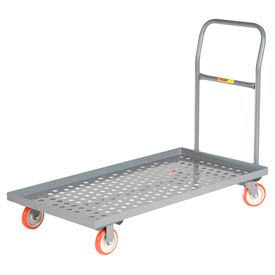 Lip Edge Platform Truck w/Perforated Deck, Poly Wheels, 1200 lb. Cap, 36"x24" Deck