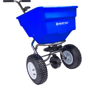Commercial Stainless Steel 100lb Broadcast Spreader, 13" Pneumatic Stud Tires (High Output)