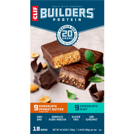 Clif Builder's 20g Protein Bar Variety Pack, 2.4 oz, 18 Count