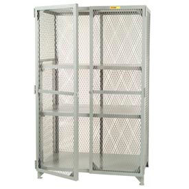 Welded Vented Storage Locker, 2 Adj. Shelves, 48"W x 30"D x 78"H, Gray, Assembled