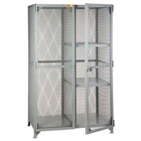 Welded Vented Locker, 2 Half Shelves, 48"W x 30"D x 78"H, Gray, Assembled