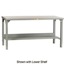 60"W x 36"D Steel Square Edge, Adjustable Welded Workbench w/Open Base