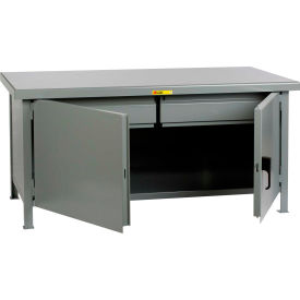 Heavy Duty Workbench w/ Steel Square Edge Top & 2 Drawers, 72"W x 36"D, Gray