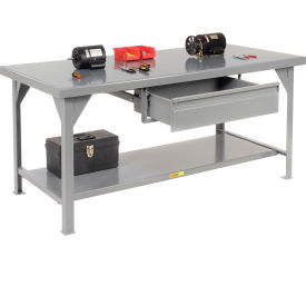Heavy Duty 7 Gauge Steel Workbench, Drawer, Fixed Height - 72"W x 36"D x 34"H