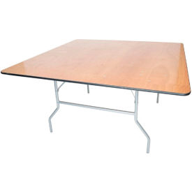 Commercial Wood Folding Table, 60'' Square, Vinyl Edge