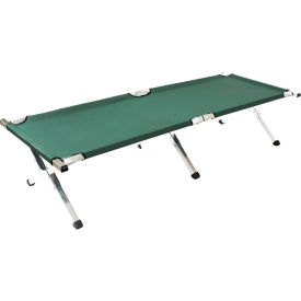 Aluminum Military Folding Cot, Green