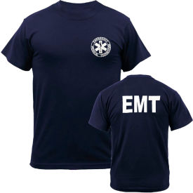Navy Size Medium EMT Shirt Printed Front And Back