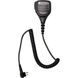 Remote Speaker Microphone with Ear Jack, Coiled Cord and Swivel Clothing Clip