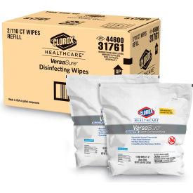 Versasure Cleaner Disinfectant Wipes, 12" X 12", White, 110/Pouch, 2/Ct
