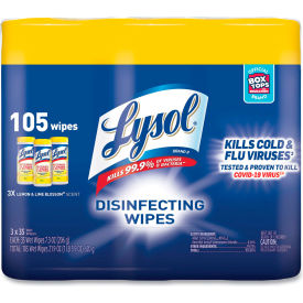Disinfecting Wipes, Lemon And Lime, 35 Wipes/Canister, 3 Canisters/Pk, 4 Pks/Carton