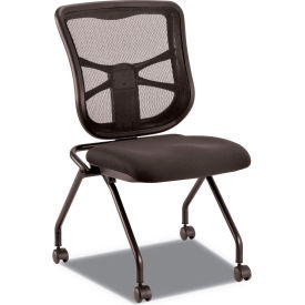 Elusion Mesh Nesting Chairs, Black Seat/Black Back, Black Base, 2/Carton