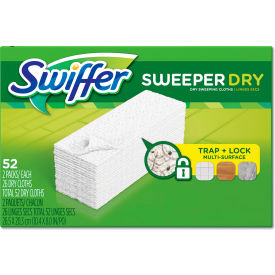 Dry Refill Cloths, White, 10 2/5" X 8", 52/Box, 3 Boxes/Carton