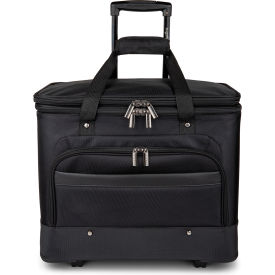 Warren Collection Business Case on Wheels, Polyester, Fits Most 17.3" Laptop, Black