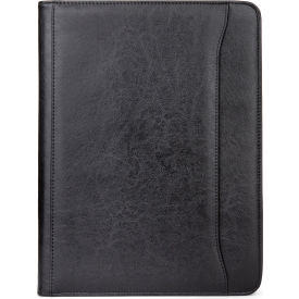 Writing Case with Zip Around Closure, Vegan Leather, Black