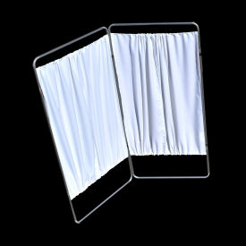 King Economy 2 Section Privacy Screen, 63"W x 67.5"H, Silver