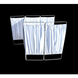 King Economy 7 Section With "T" Hinge Privacy Screen, 220.5"W x 67.5"H, Silver