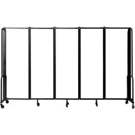 Mobile Room Divider, Acrylic, 118'W x 6'H, 5 Panels, Clear