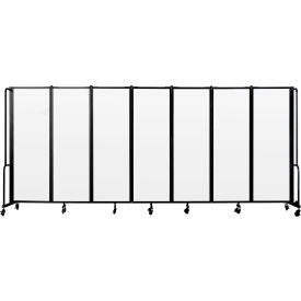 Mobile Room Divider, Acrylic, 164'W x 6'H, 7 Panels, Clear