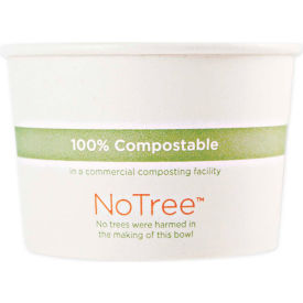 No Tree Paper Bowls, 12 oz, 4.4" Diameter x 2.5"H, Natural