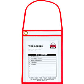 Shop Ticket Holder with Strap, Stitched, Red, 9" x 12", 15/Box