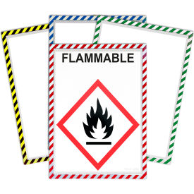 Magnetic Safety Striped Document Frame, Assorted, 6" x 9", 16/Box