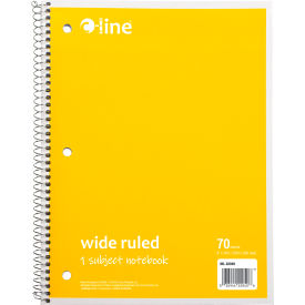 1-Subject Notebook, Wide Ruled, 70-Page, Yellow, 24 Each/Set