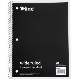 1-Subject Notebook, Wide Ruled, 70-Page, Black, 24 Each/Set