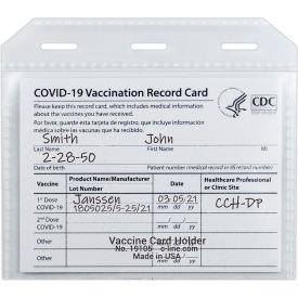 COVID-19 Vaccine Card Holder, Clear, 4" x 3", 50/Pack