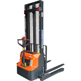 Fully Powered Lithium Battery Pallet Stacker, 142" Lift Height, 2600 Lb. Capacity