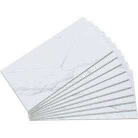Palisade 23.2"L x 11.1"W Vinyl Wall Tile, Carrara Marble, 10 Pack