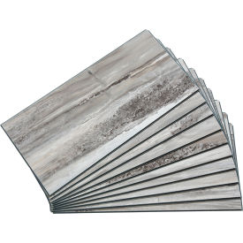 23.2"L x 11.1"W Vinyl Wall Tile, Louvre Granite, 10 Pack