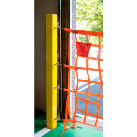 4' Tall In-Ground Mounted Safety Netting Bollard, Removable, Yellow