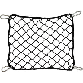 10'x40' Personnel Fall Safety Net, Bordered, 5000LB Min-Test Synthetic Rope, Black
