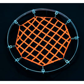 2'Dia Round Hatch Net, High Vis Orange Web, Stainless Brackets, Snap Hooks