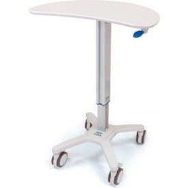 Mobile Kidney Laptop Cart 32-1/2" to 48-1/2"H, Gray