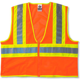 Class 2 Economy Two-Tone Vest, Orange, L/XL