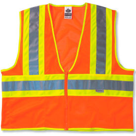 Class 2 Two-Tone Vest, Orange, S/M