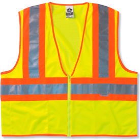 Class 2 Two-Tone Vest, Lime, L/XL
