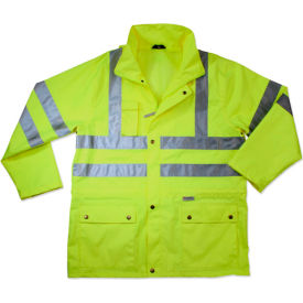 8365 Class 3 Rain Jacket, Lime, M