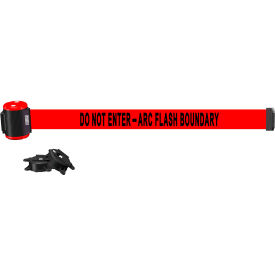 Magnetic Wall Mount Barrier, 15' Red "Do Not Enter-Arc Flash Boundary" Banner