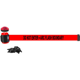 Magnetic Wall Mount Barrier W/Light Kit,15'Red"Do Not Enter-Arc Flash Boundary"