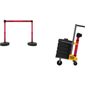 Banner Stakes PLUS Cart Pkg, Red Double-Sided "Danger"