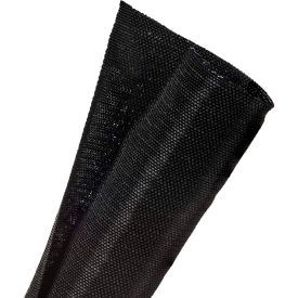 F6 Woven Split Wrappable Sleeve 1.50" Dia., 25', Black