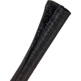 F6 Woven Split Wrappable Sleeve 1/2" Dia., 75', Black