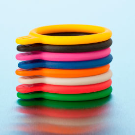 GL45 Autoclavable Bottle Tags, Silicone, Multi-Color, Solid Colors