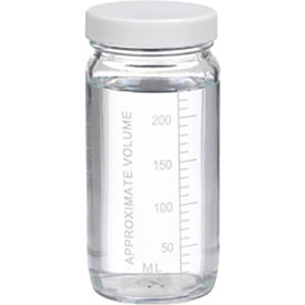 8 oz Graduated Glass Volumetric Bottles, Vinyl Lined PP Caps, Case of 24